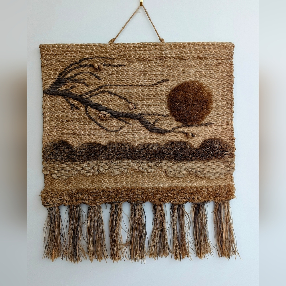 Vintage fibre art wall hanging